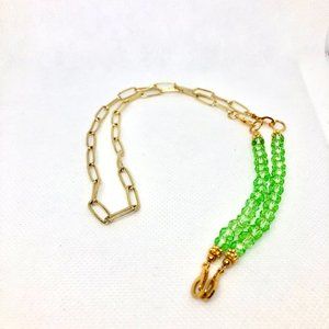 Jeweled Peridot crystals w/24K gold filled mask